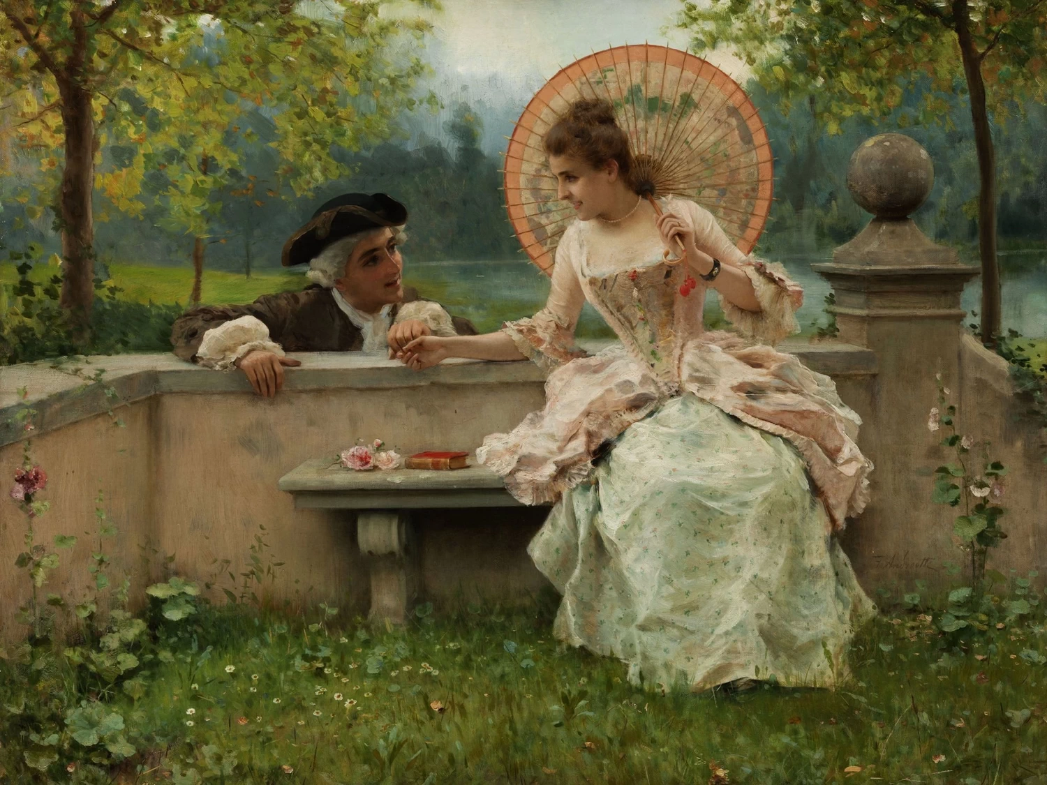 Un momento di tenerezza in giardino